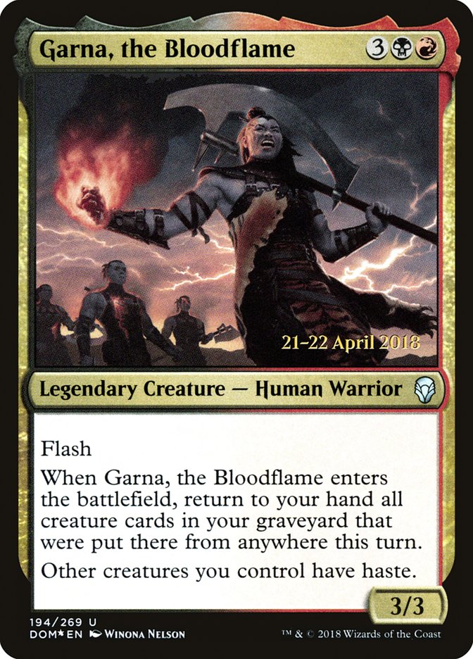 Garna, the Bloodflame [Dominaria Prerelease Promos] | Clutch Gaming