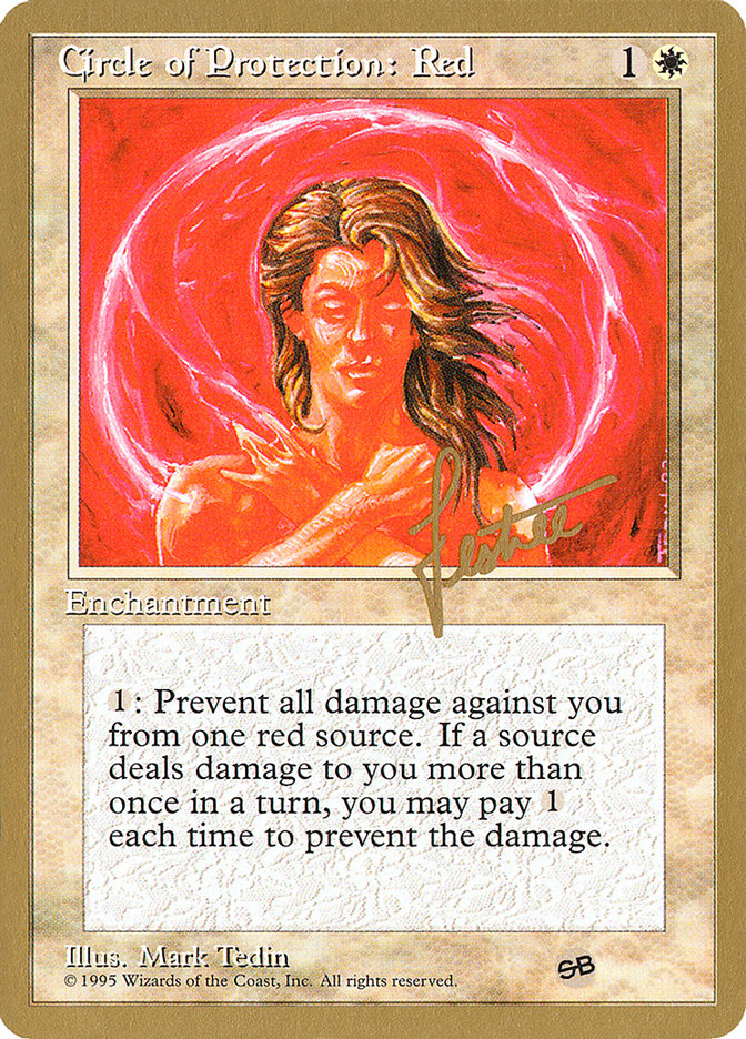 Circle of Protection: Red (Bertrand Lestree) (SB) (4ED) [Pro Tour Collector Set] | Clutch Gaming