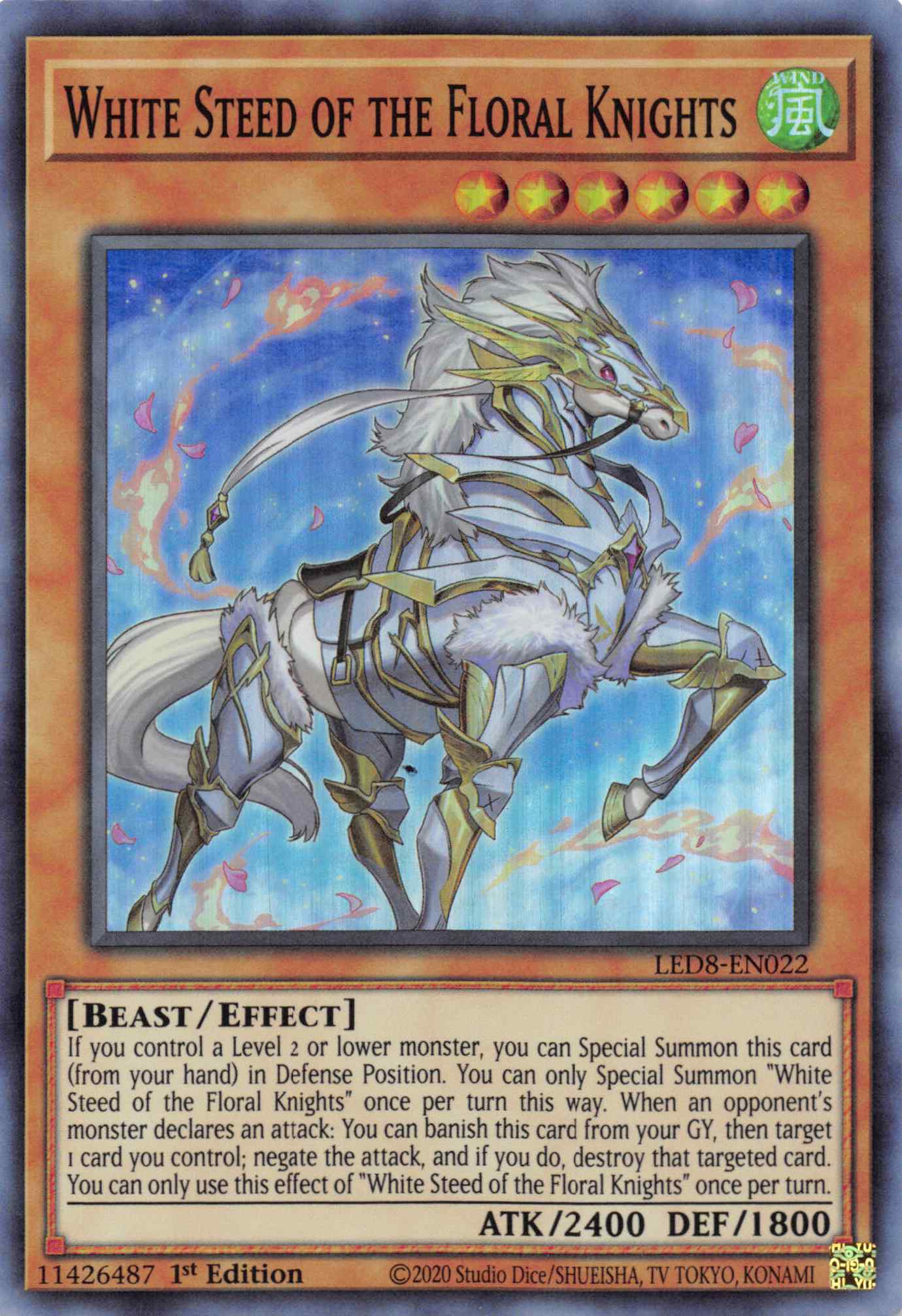 White Steed of the Floral Knights [LED8-EN022] Super Rare | Clutch Gaming