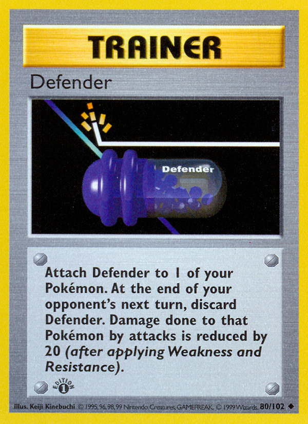 Defender (80/102) (Shadowless) [Base Set 1st Edition] | Clutch Gaming