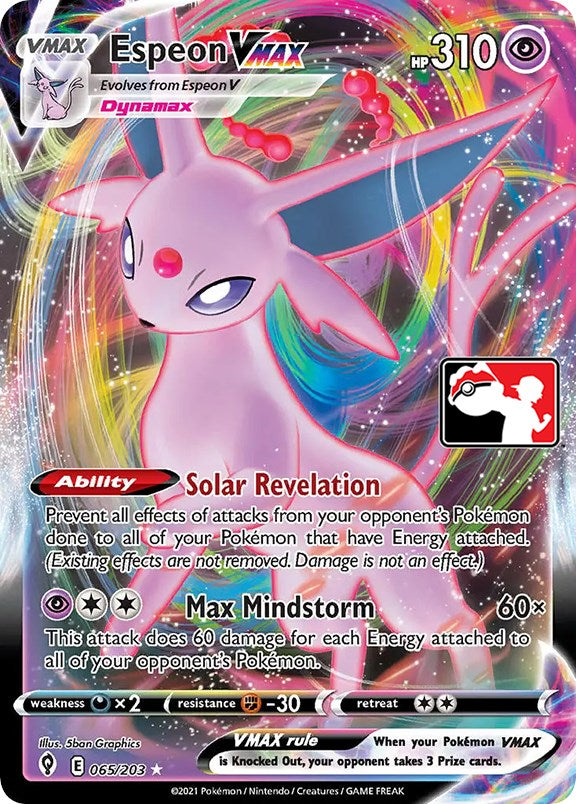 Espeon VMAX (065/203) [Prize Pack Series One] | Clutch Gaming