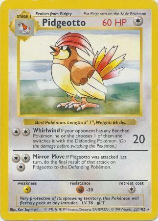 Pidgeotto (22/102) [Base Set Shadowless Unlimited] | Clutch Gaming