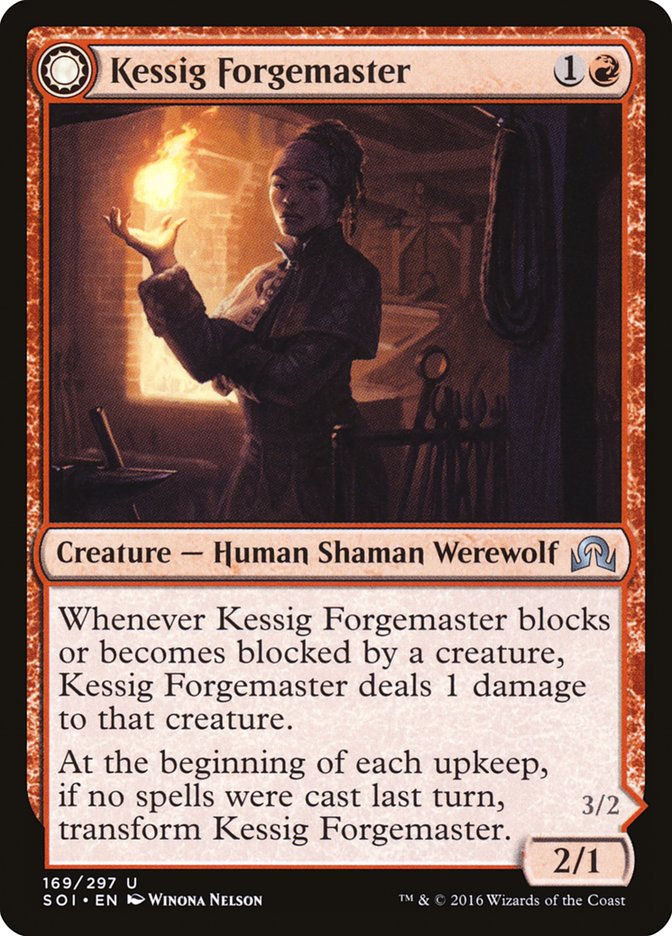 Kessig Forgemaster // Flameheart Werewolf [Shadows over Innistrad] | Clutch Gaming