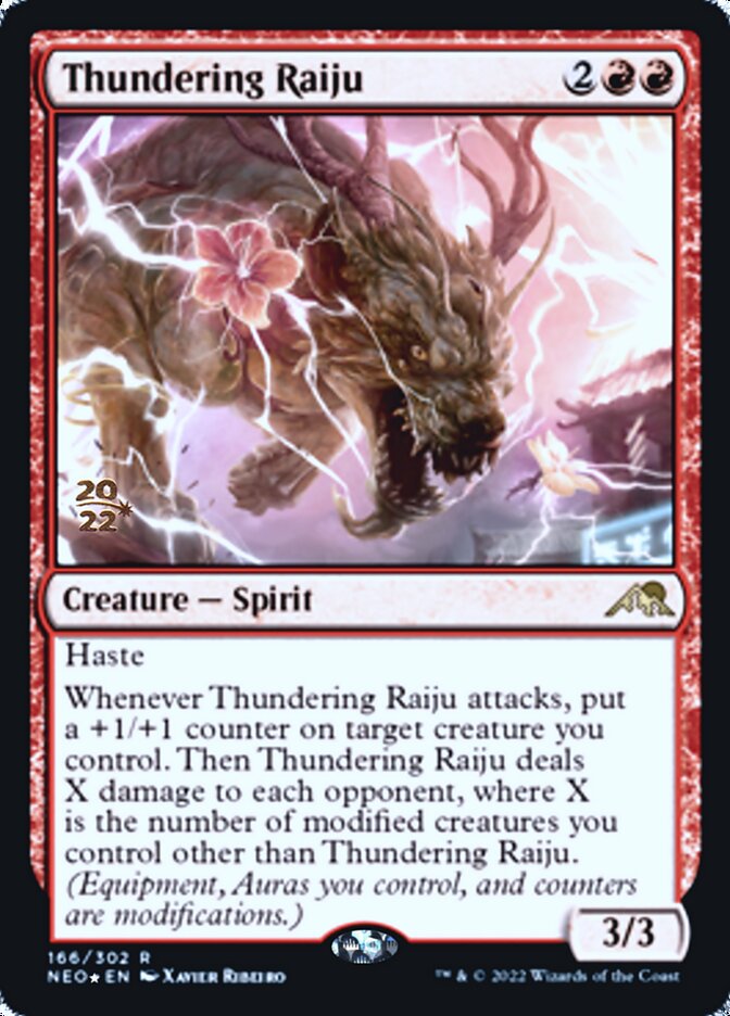 Thundering Raiju [Kamigawa: Neon Dynasty Prerelease Promos] | Clutch Gaming