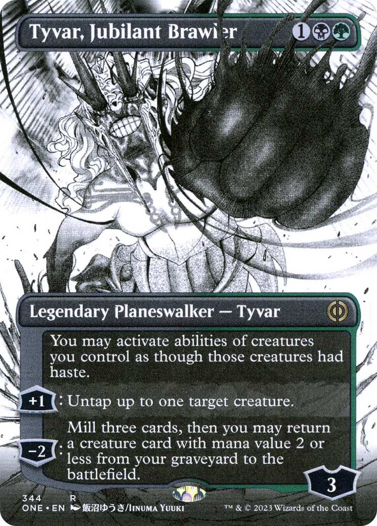 Tyvar, Jubilant Brawler (Borderless Manga) [Phyrexia: All Will Be One] | Clutch Gaming