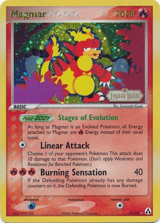 Magmar (21/92) (Stamped) [EX: Legend Maker] | Clutch Gaming