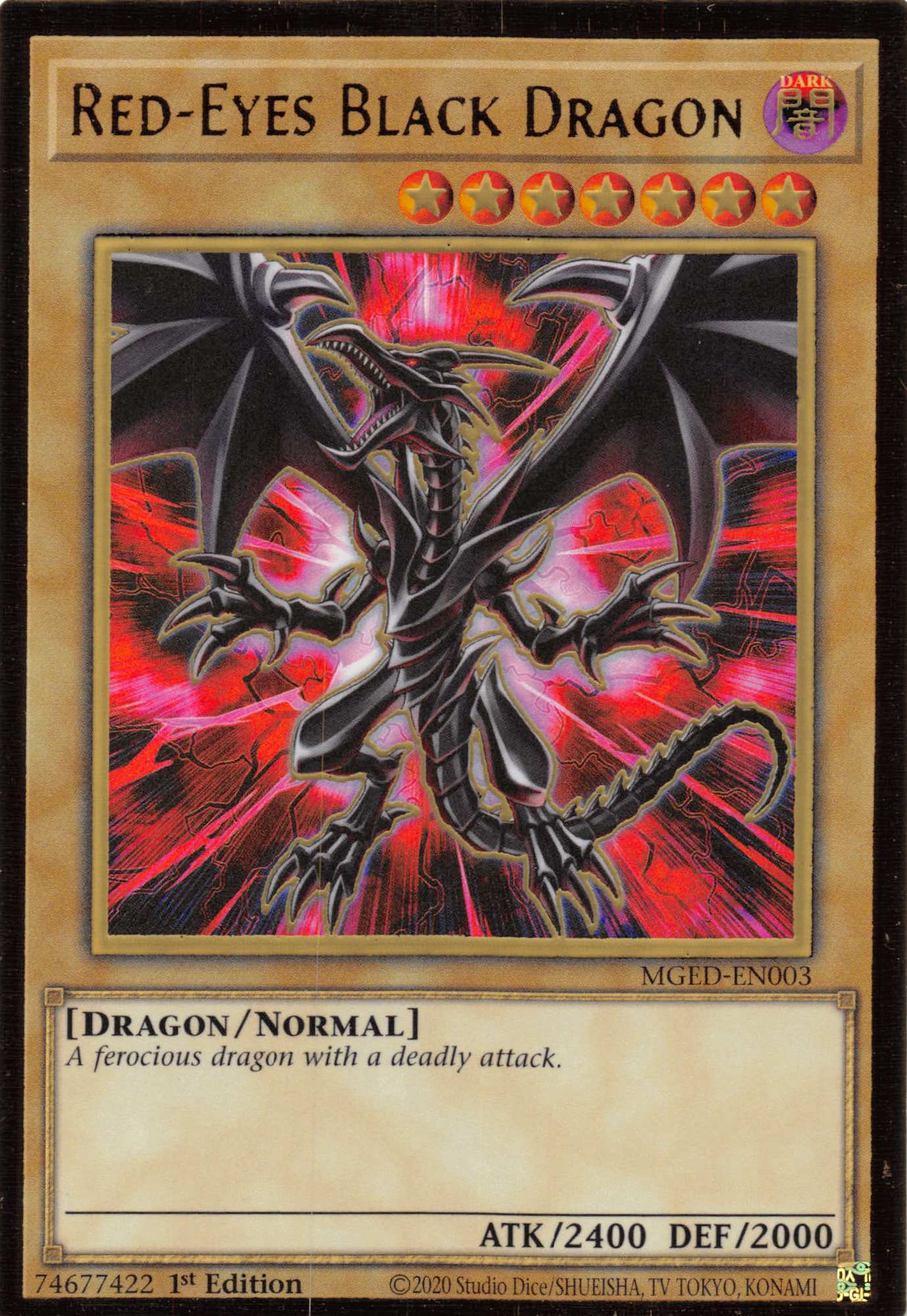 Red-Eyes Black Dragon (Alternate Art) [MGED-EN003] Gold Rare | Clutch Gaming