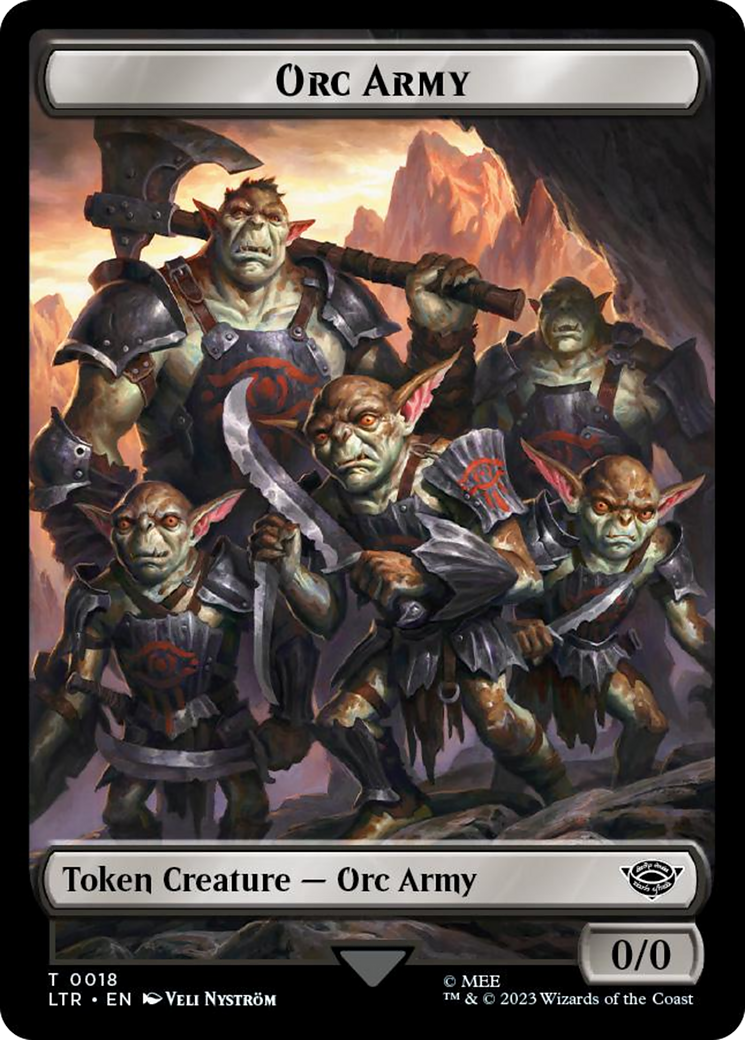 Orc Army (0018) // Food (0022) Double-Sided Token (Surge Foil) [The Lord of the Rings: Tales of Middle-Earth Tokens] | Clutch Gaming