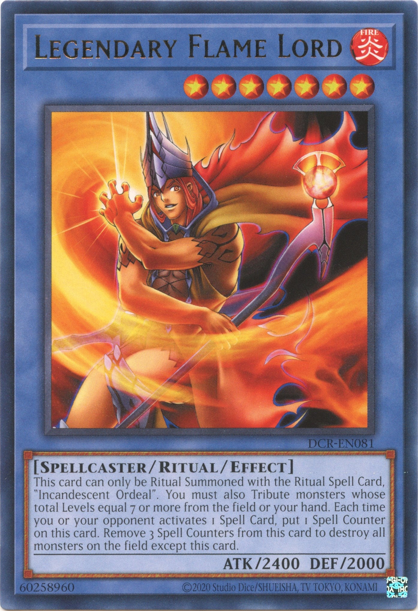 Legendary Flame Lord (25th Anniversary) [DCR-EN081] Rare | Clutch Gaming