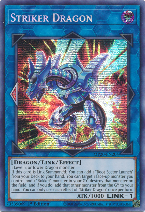 Striker Dragon [MP20-EN204] Prismatic Secret Rare | Clutch Gaming