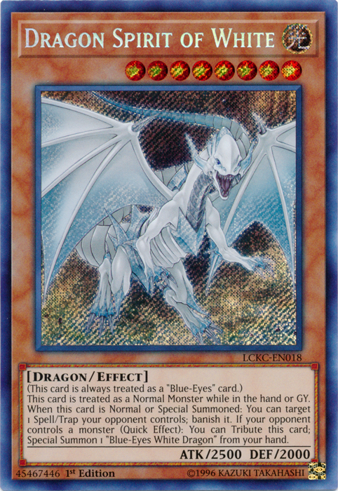 Dragon Spirit of White [LCKC-EN018] Secret Rare | Clutch Gaming