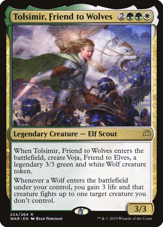 Tolsimir, Friend to Wolves (Promo Pack) [War of the Spark Promos] | Clutch Gaming