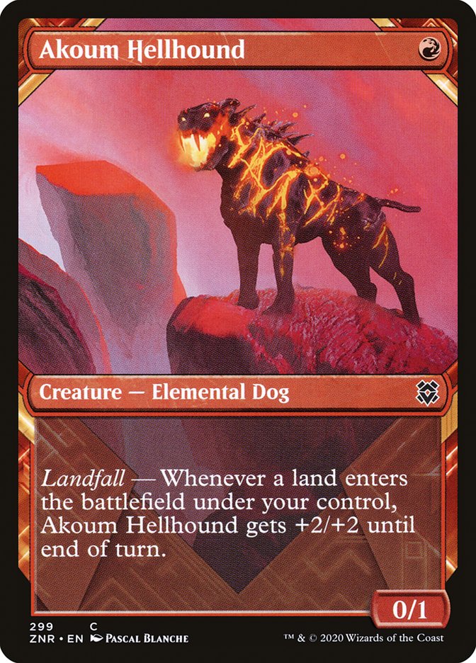 Akoum Hellhound (Showcase) [Zendikar Rising] | Clutch Gaming