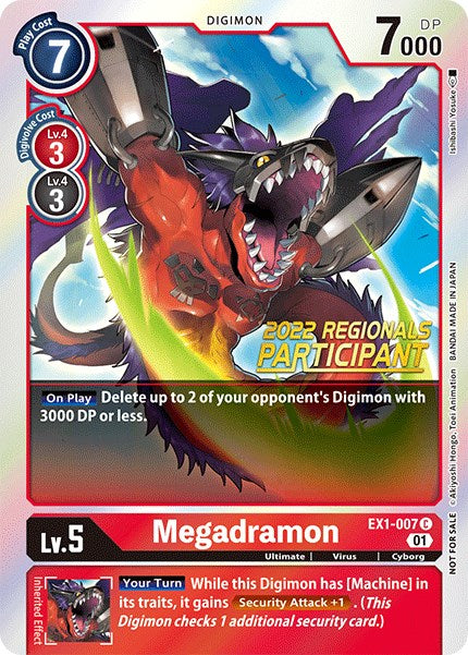 Megadramon [EX1-007] (2022 Championship Online Regional) (Online Participant) [Classic Collection Promos] | Clutch Gaming