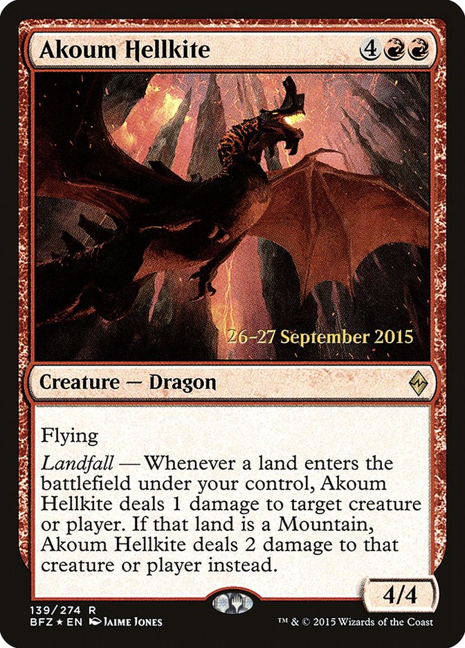 Akoum Hellkite [Battle for Zendikar Prerelease Promos] | Clutch Gaming