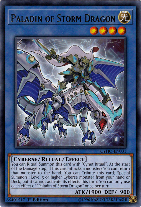 Paladin of Storm Dragon [CYHO-EN031] Rare | Clutch Gaming