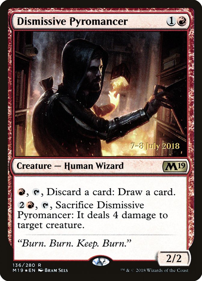 Dismissive Pyromancer [Core Set 2019 Prerelease Promos] | Clutch Gaming