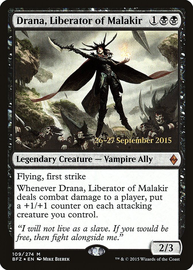 Drana, Liberator of Malakir [Battle for Zendikar Prerelease Promos] | Clutch Gaming