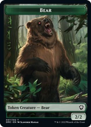 Kavu // Bear Double-Sided Token [Dominaria United Commander Tokens] | Clutch Gaming