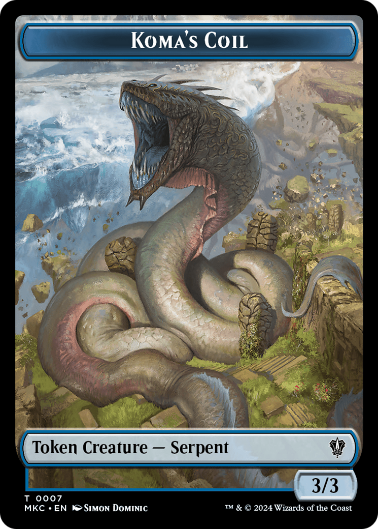 Tentacle // Koma's Coil Double-Sided Token [Murders at Karlov Manor Commander Tokens] | Clutch Gaming