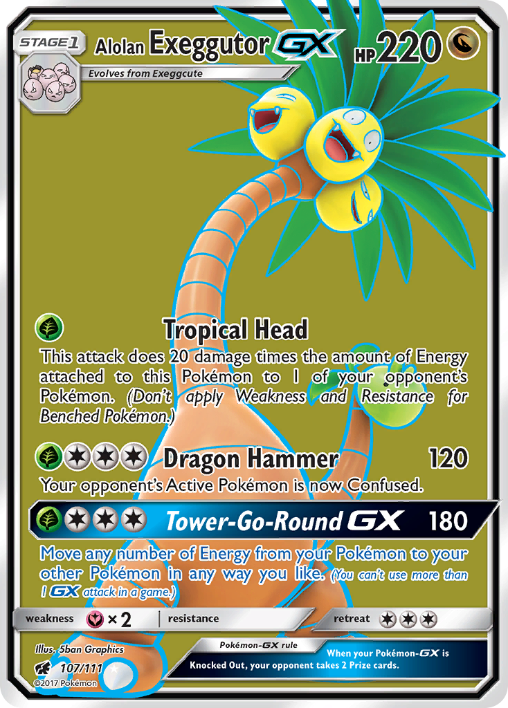 Alolan Exeggutor GX (107/111) [Sun & Moon: Crimson Invasion] | Clutch Gaming