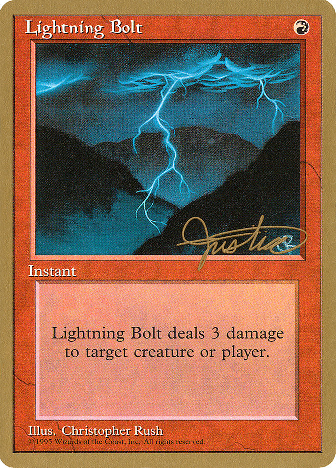 Lightning Bolt (Mark Justice) [Pro Tour Collector Set] | Clutch Gaming