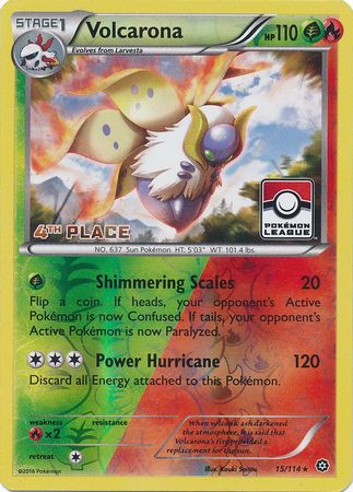 Volcarona (15/114) (League Promo 4th Place) [XY: Steam Siege] | Clutch Gaming