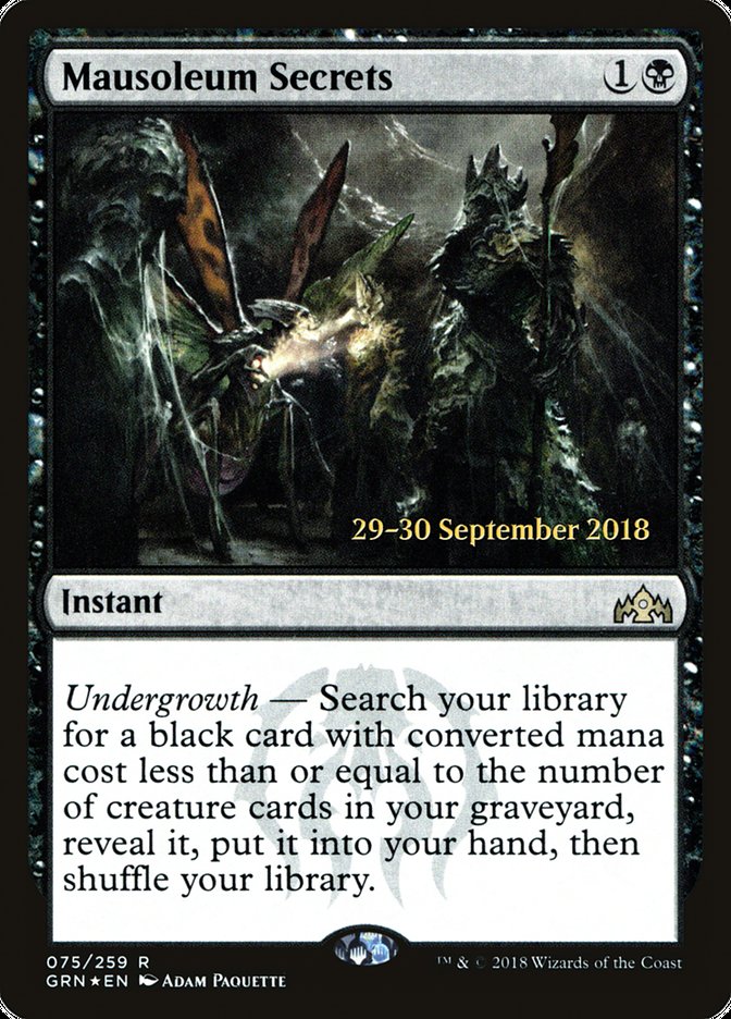 Mausoleum Secrets [Guilds of Ravnica Prerelease Promos] | Clutch Gaming