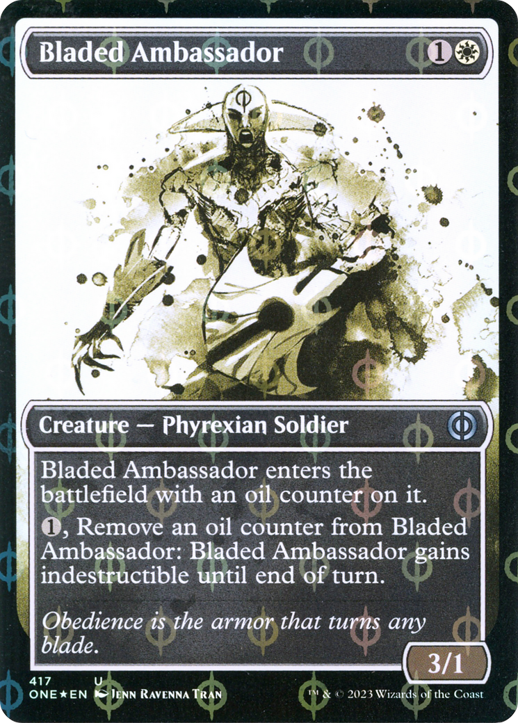 Bladed Ambassador (Showcase Ichor Step-and-Compleat Foil) [Phyrexia: All Will Be One] | Clutch Gaming