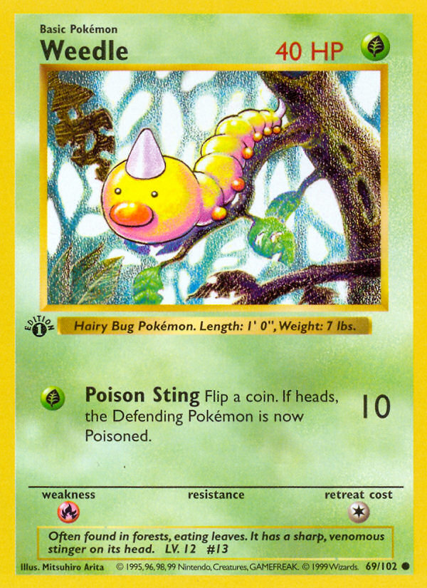 Weedle (69/102) (Shadowless) [Base Set 1st Edition] | Clutch Gaming