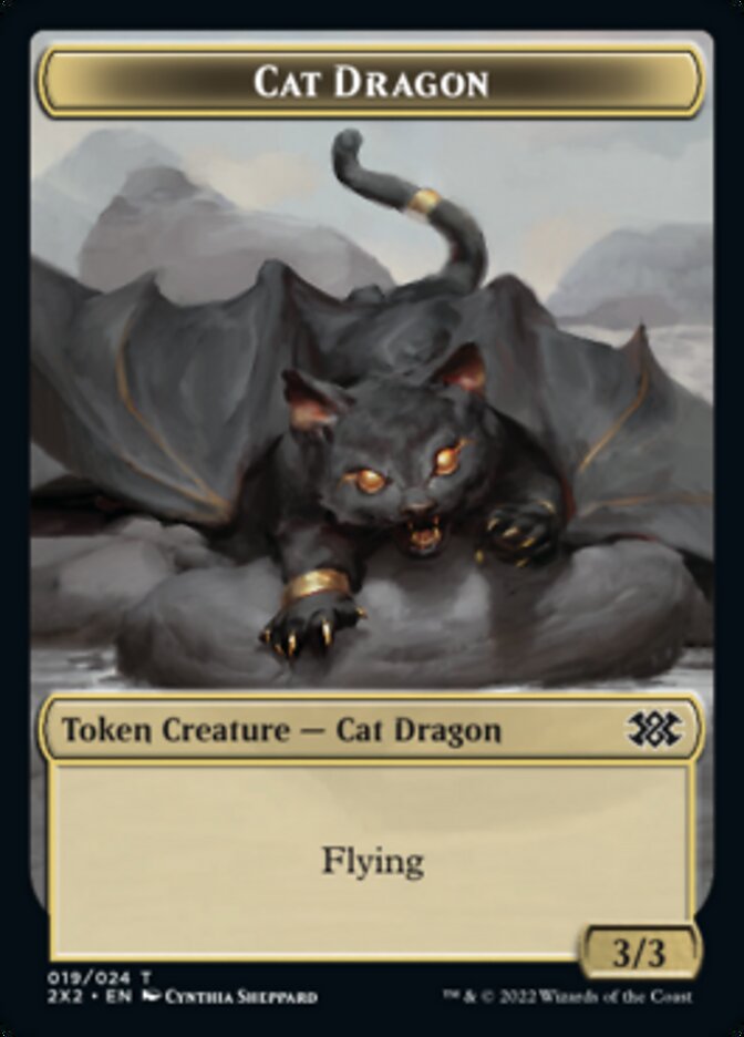 Cat Dragon // Vampire Double-Sided Token [Double Masters 2022 Tokens] | Clutch Gaming