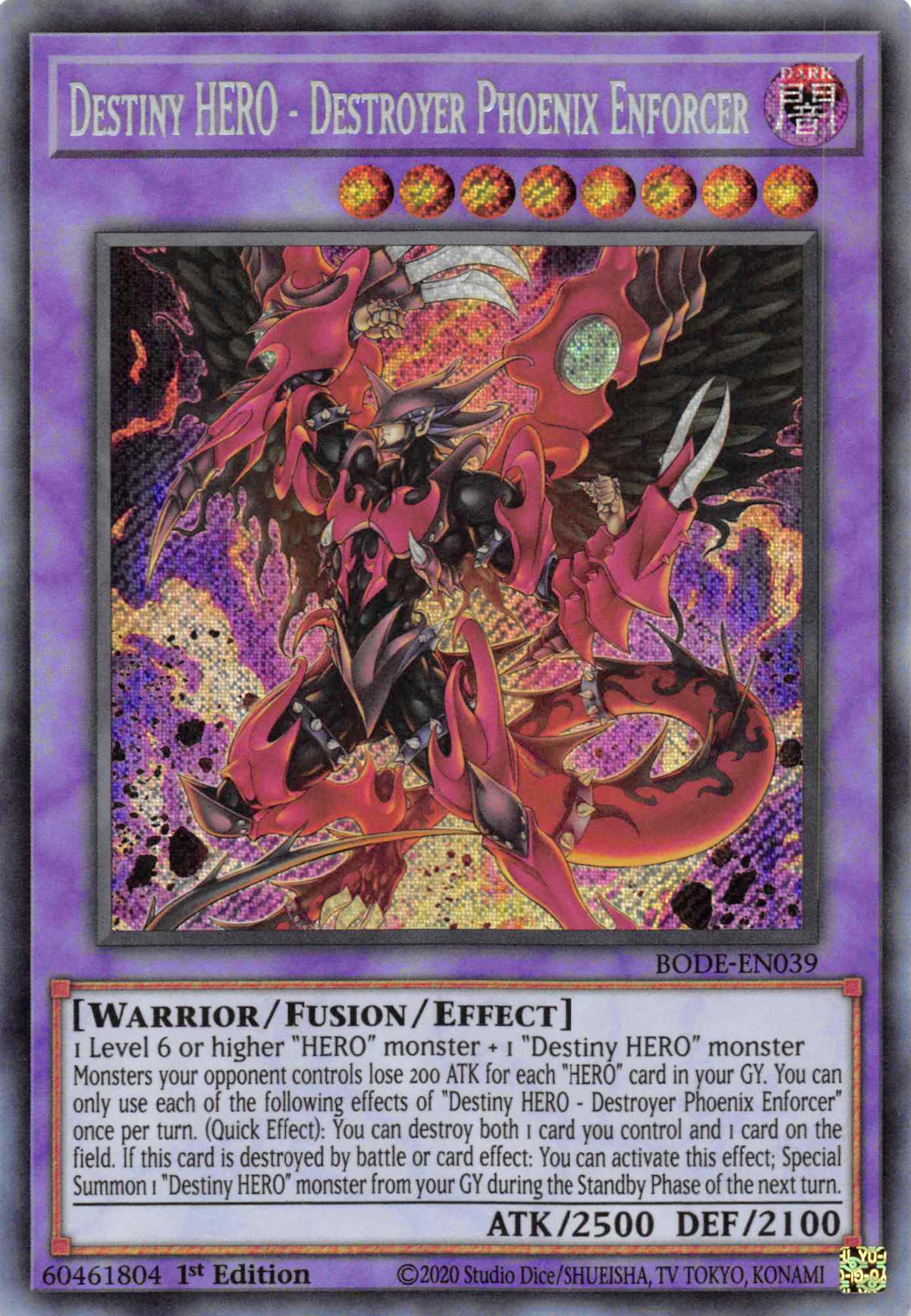 Destiny HERO - Destroyer Phoenix Enforcer [BODE-EN039] Secret Rare | Clutch Gaming