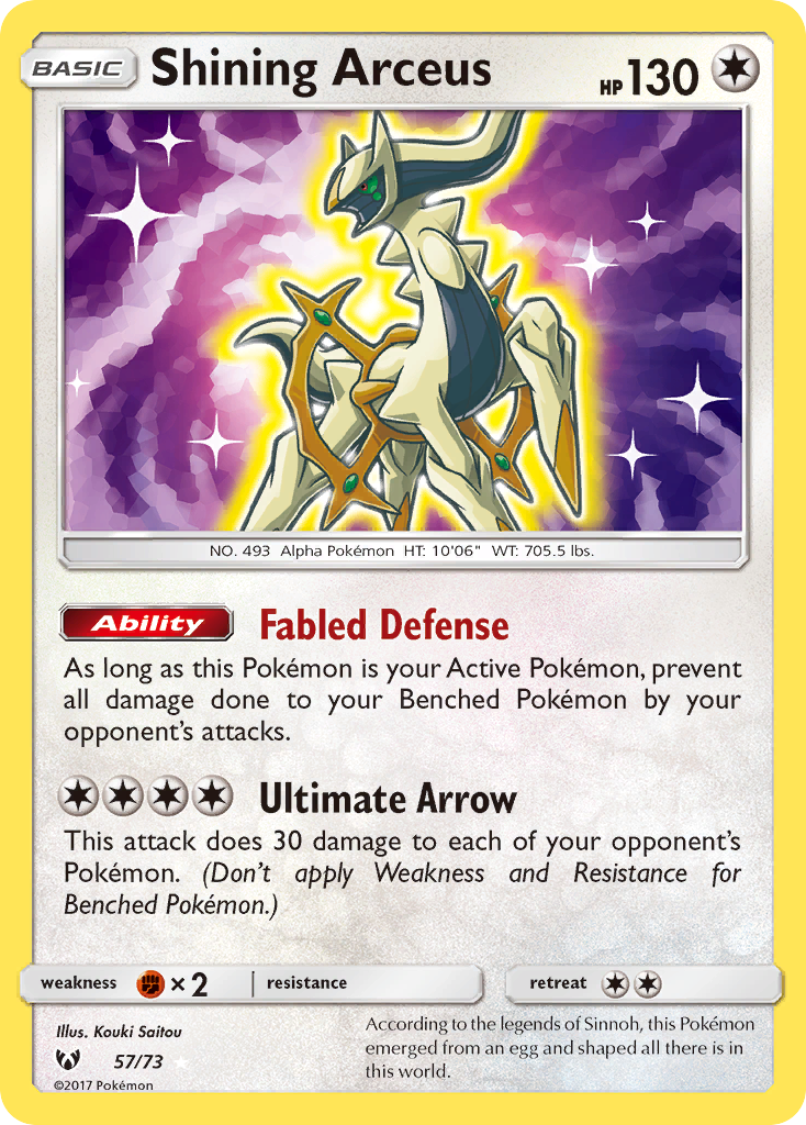 Shining Arceus (57/73) [Sun & Moon: Shining Legends] | Clutch Gaming