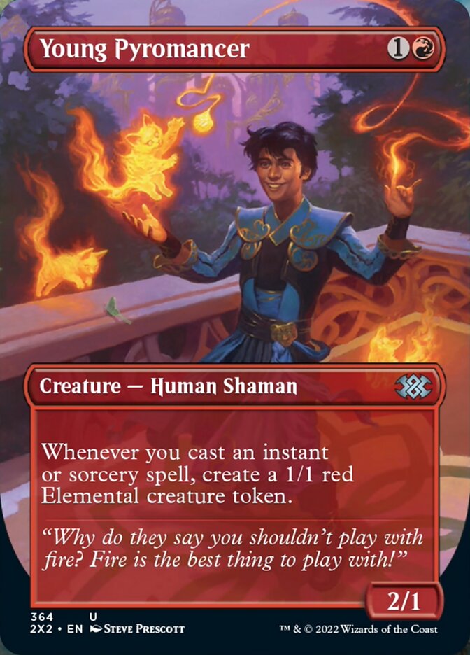 Young Pyromancer (Borderless Alternate Art) [Double Masters 2022] | Clutch Gaming