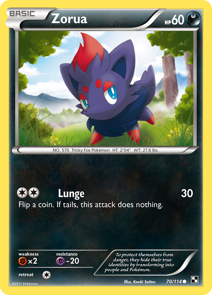 Zorua (70/114) [Black & White: Base Set] | Clutch Gaming