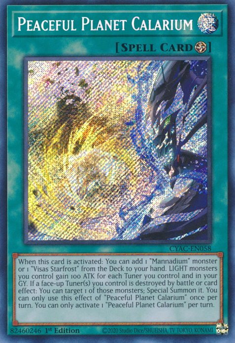 Peaceful Planet Calarium [CYAC-EN058] Secret Rare | Clutch Gaming