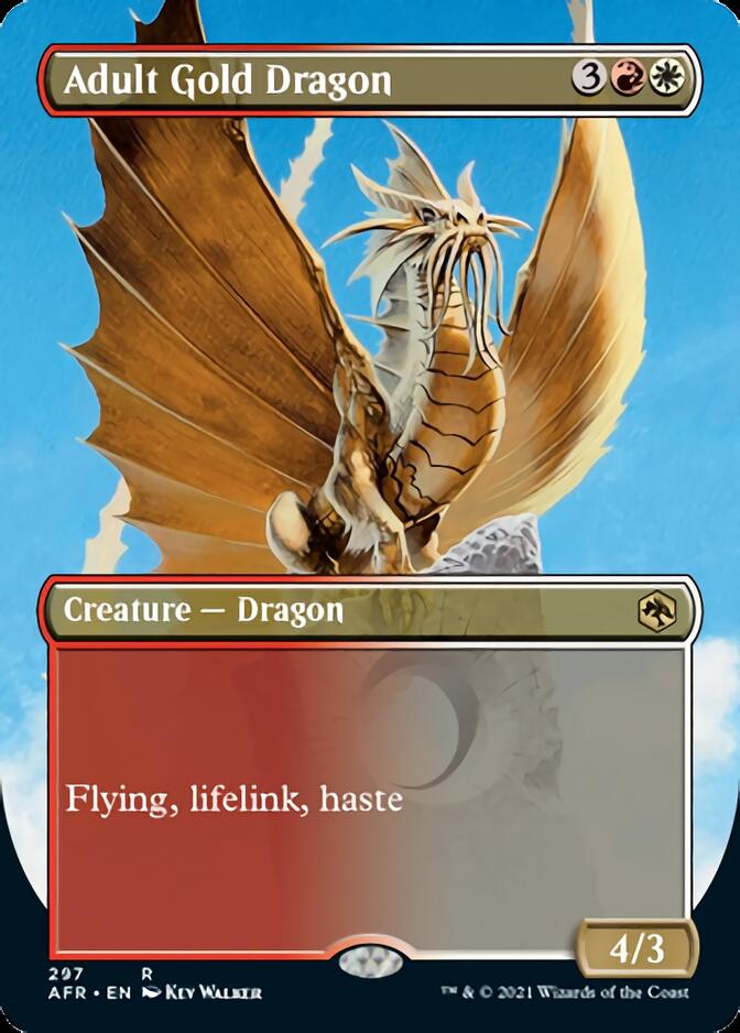 Adult Gold Dragon (Borderless Alternate Art) [Dungeons & Dragons: Adventures in the Forgotten Realms] | Clutch Gaming