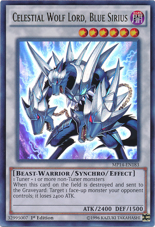 Celestial Wolf Lord, Blue Sirius [MP14-EN183] Ultra Rare | Clutch Gaming