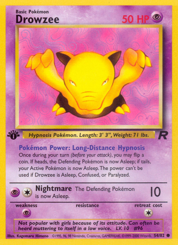 Drowzee (54/82) [Team Rocket 1st Edition] | Clutch Gaming