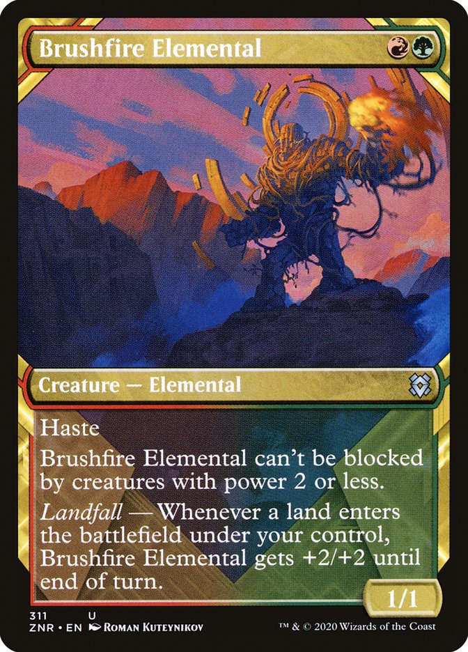 Brushfire Elemental (Showcase) [Zendikar Rising] | Clutch Gaming