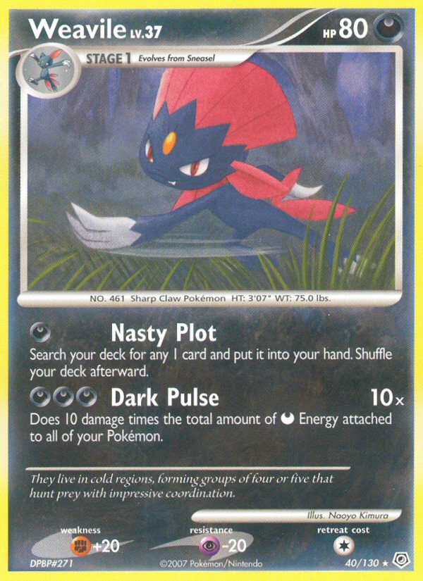 Weavile (40/130) [Diamond & Pearl: Base Set] | Clutch Gaming