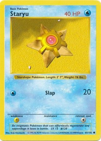 Staryu (65/102) [Base Set Shadowless Unlimited] | Clutch Gaming