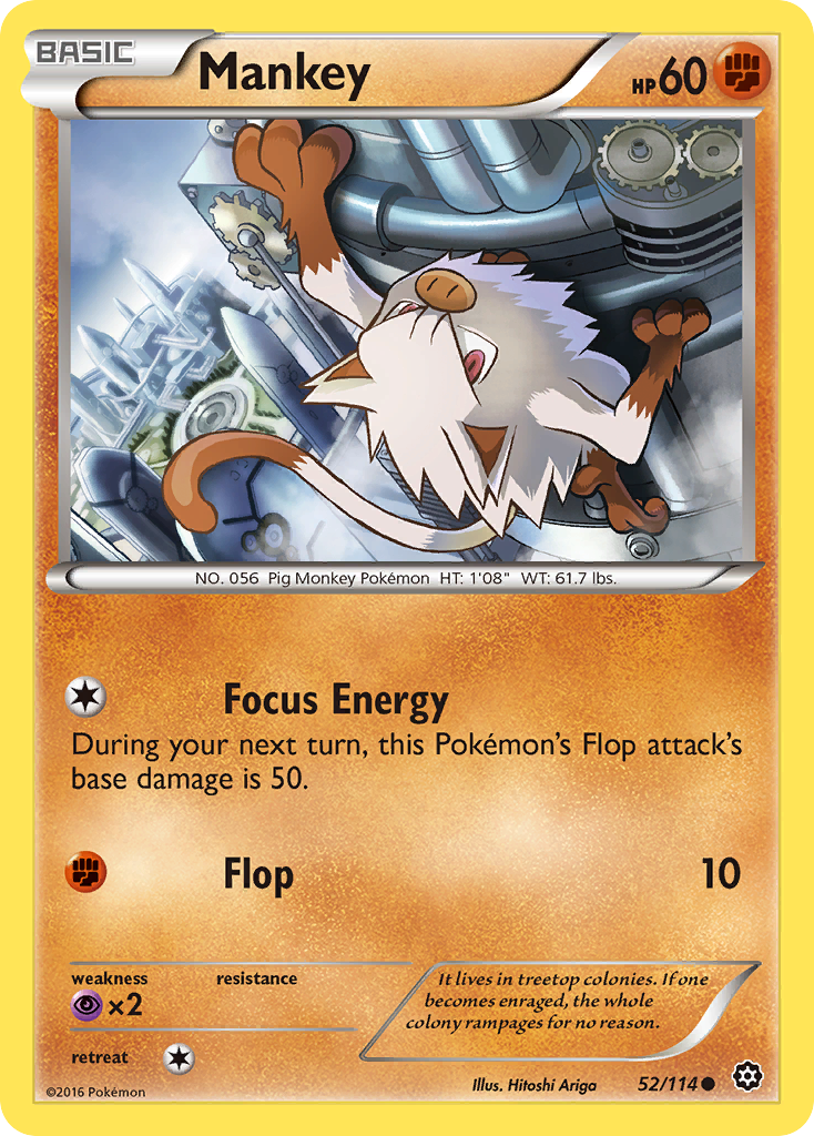 Mankey (52/114) [XY: Steam Siege] | Clutch Gaming