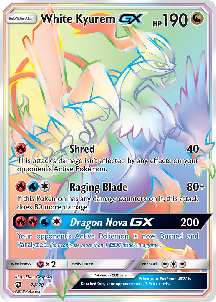 White Kyurem GX (74/70) [Sun & Moon: Dragon Majesty] | Clutch Gaming