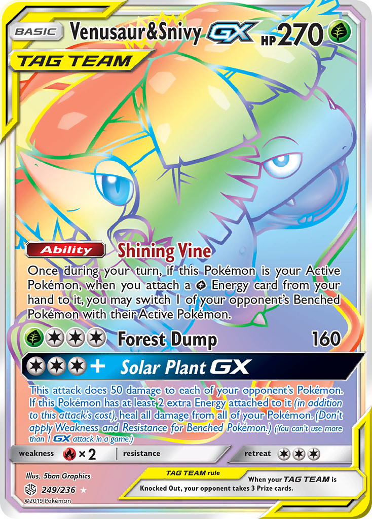 Venusaur & Snivy GX (249/236) [Sun & Moon: Cosmic Eclipse] | Clutch Gaming