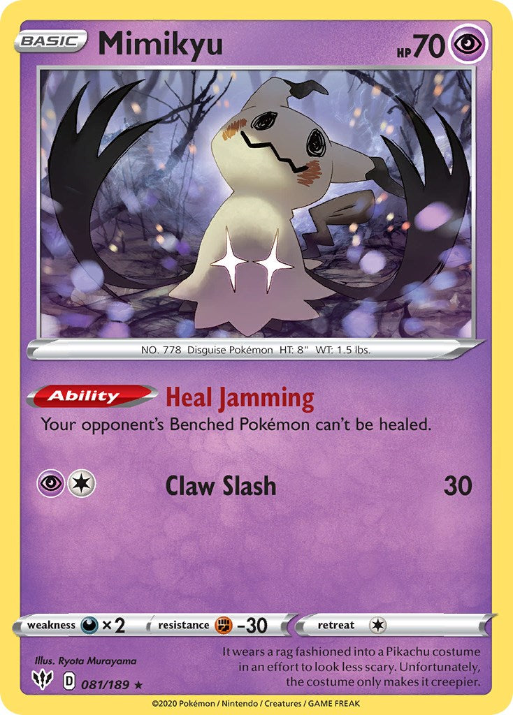 Mimikyu (081/189) (Cosmos Holo) [Sword & Shield: Darkness Ablaze] | Clutch Gaming