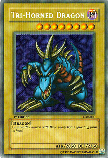 Tri-Horned Dragon [LOB-000] Secret Rare | Clutch Gaming