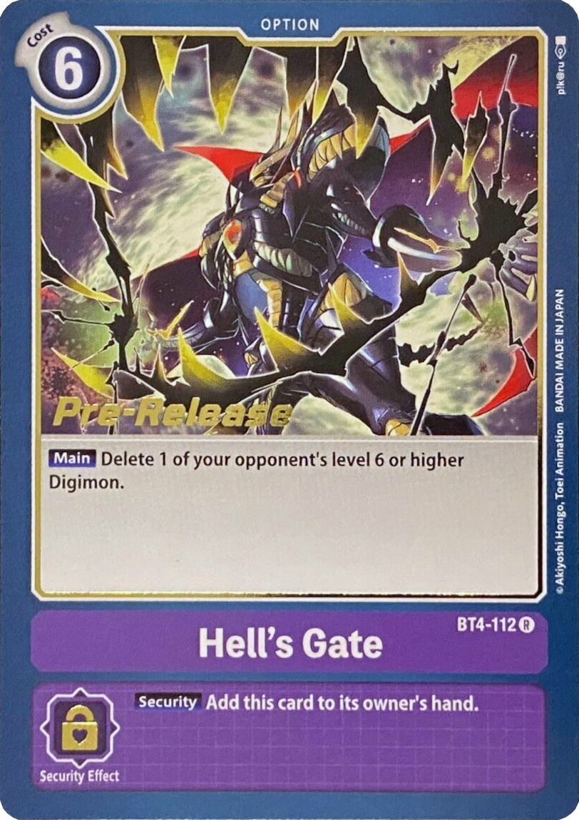 Hell's Gate [BT4-112] [Great Legend Pre-Release Promos] | Clutch Gaming