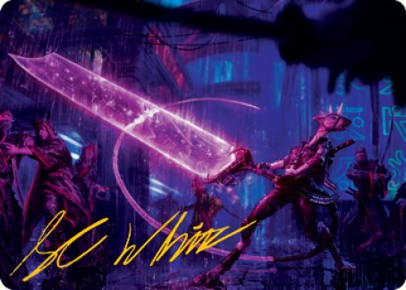 Enormous Energy Blade Art Card (Gold-Stamped Signature) [Kamigawa: Neon Dynasty Art Series] | Clutch Gaming