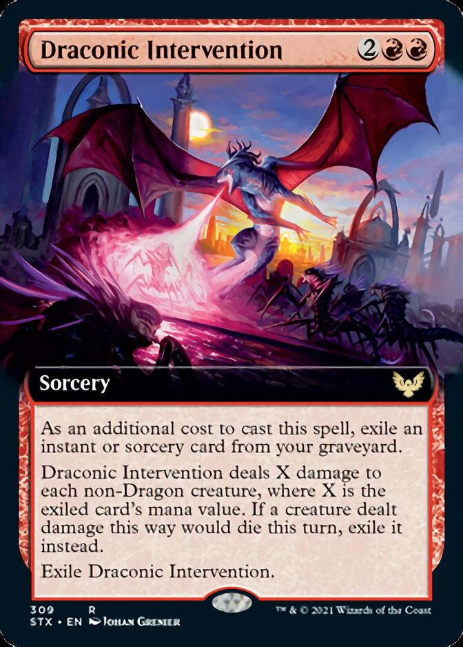 Draconic Intervention (Extended Art) [Strixhaven: School of Mages] | Clutch Gaming
